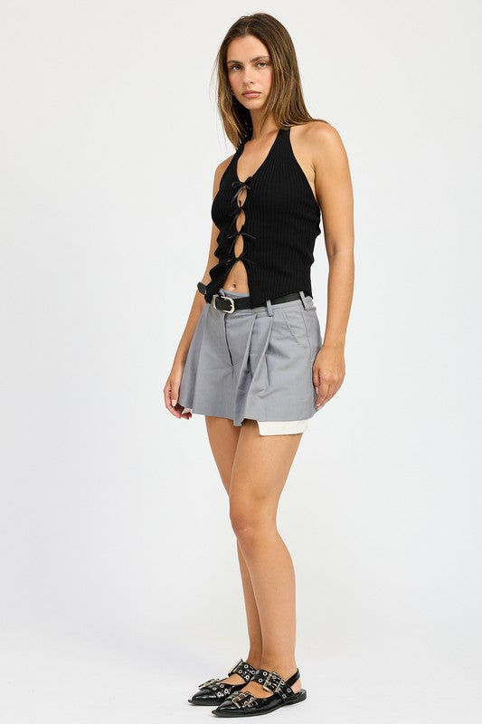 Halter Neck Top with Bow Details