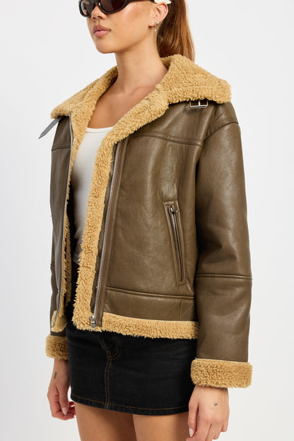 Shearling Moto Jacket