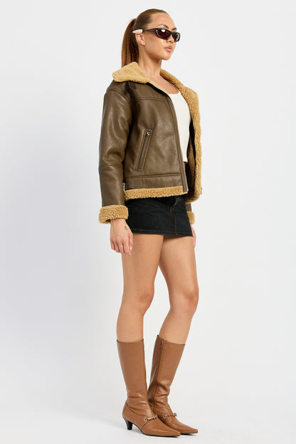 Shearling Moto Jacket