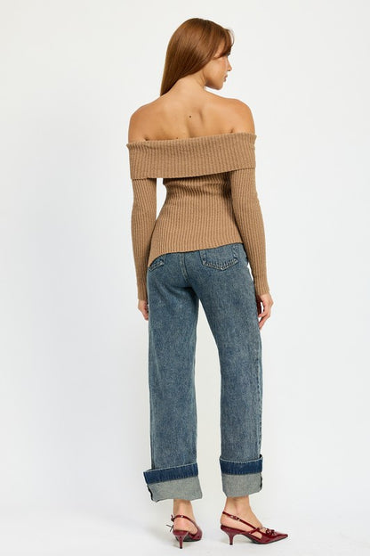 Asymmetrical Off Shoulder Top