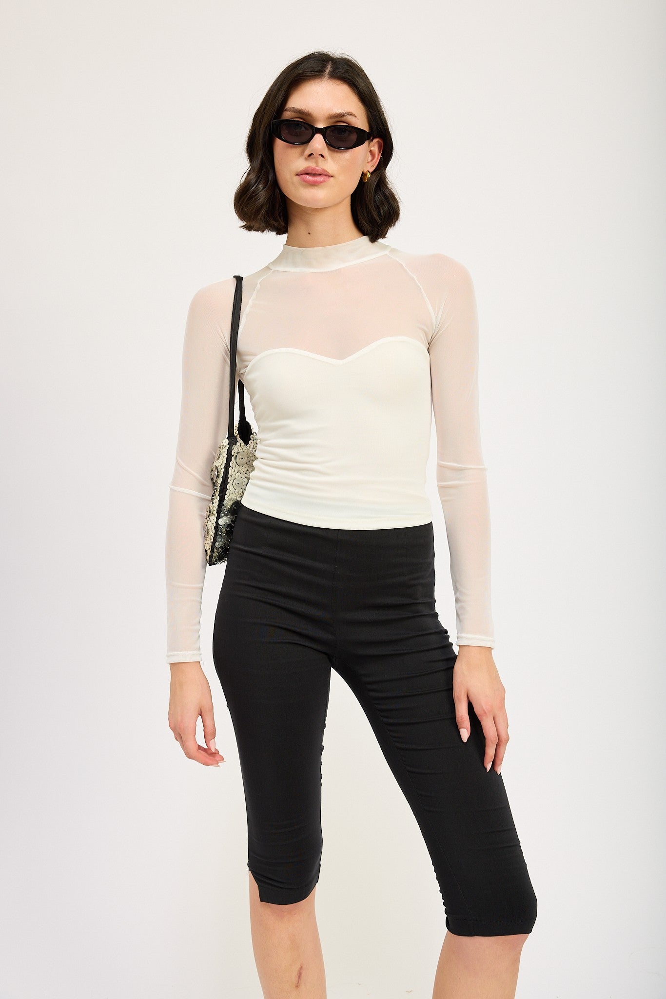 Sheer Cutout Detail Top