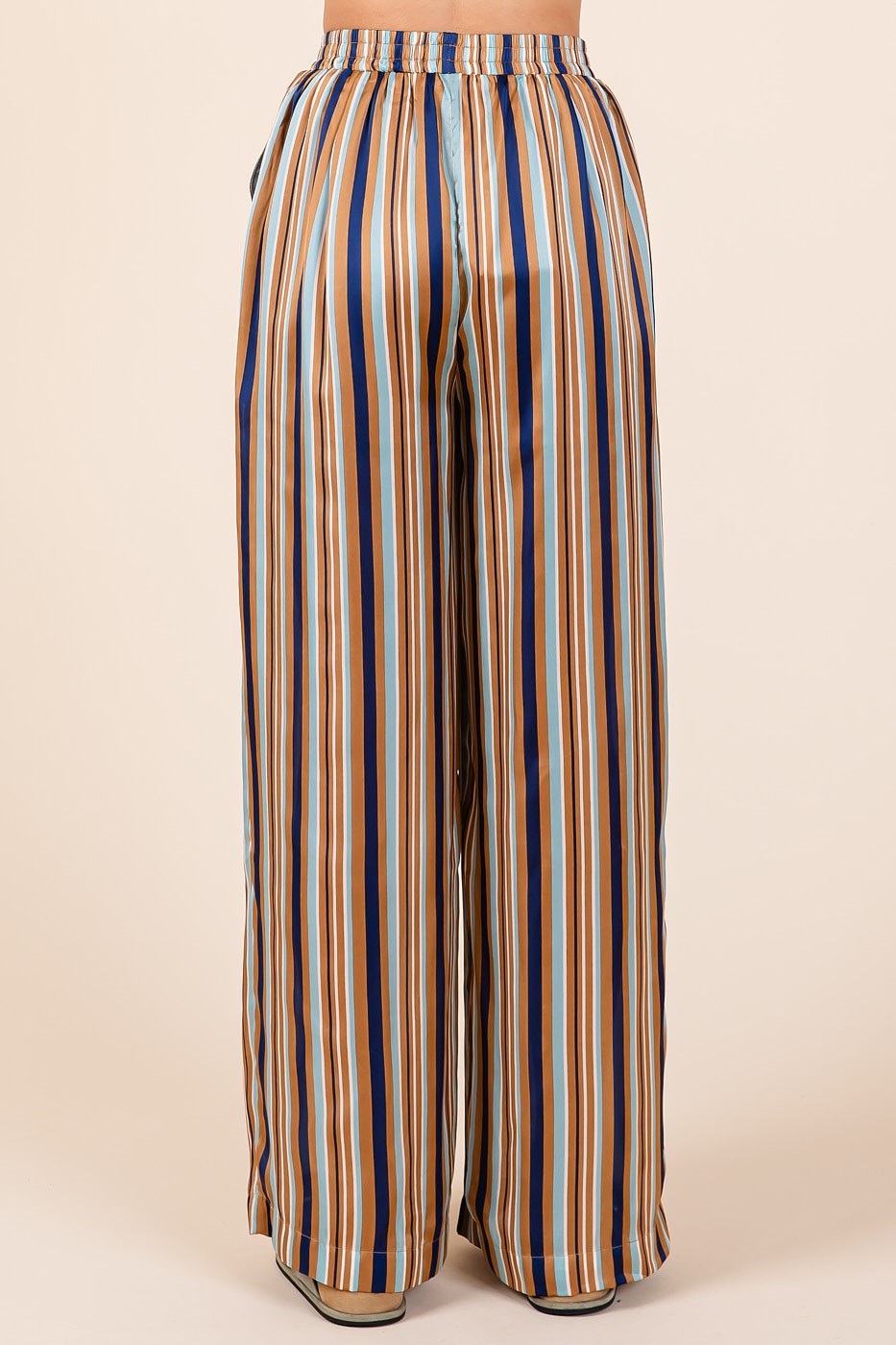 Mittoshop Striped Satin Wide Leg Pants