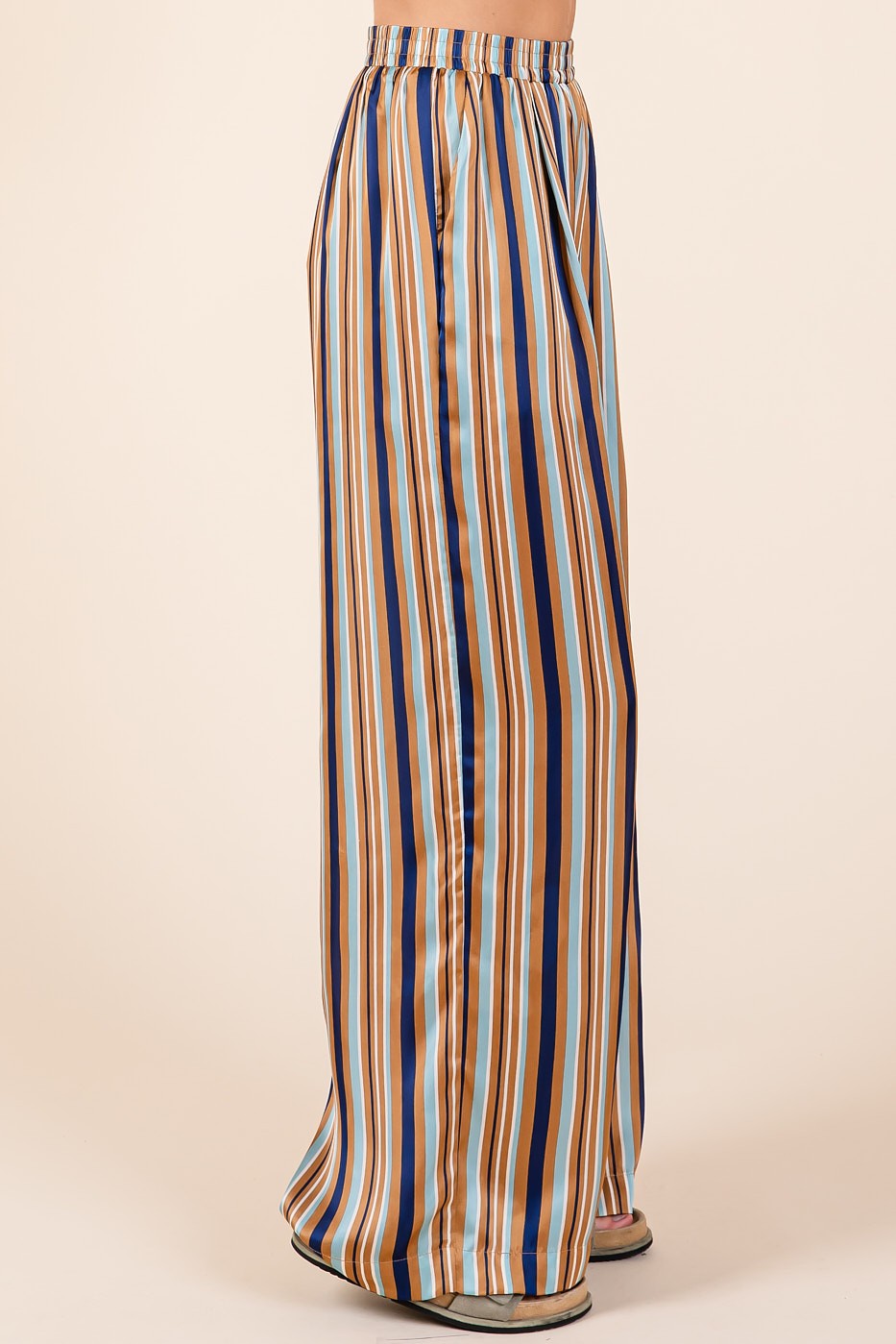 Mittoshop Striped Satin Wide Leg Pants