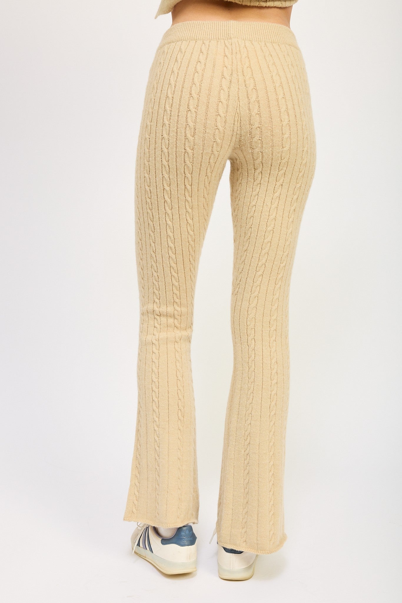 Cable Knit Flared Pants