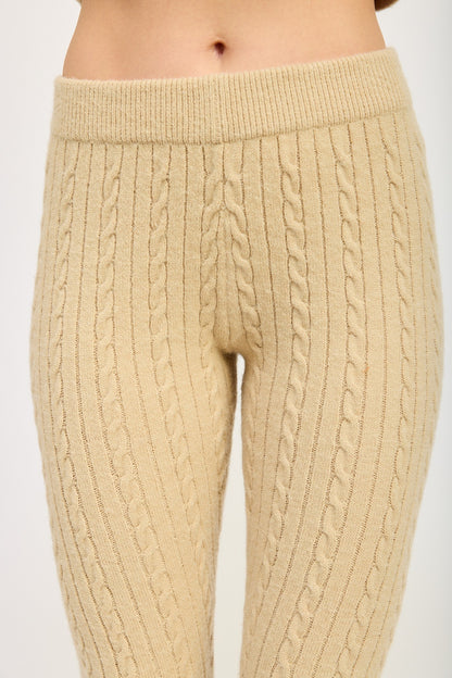 Cable Knit Flared Pants