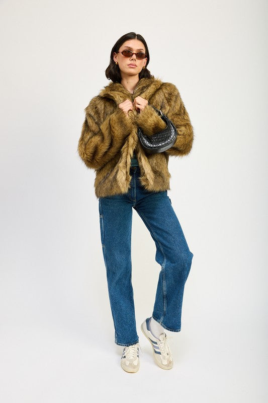 Furry Faux Fur Cardigan