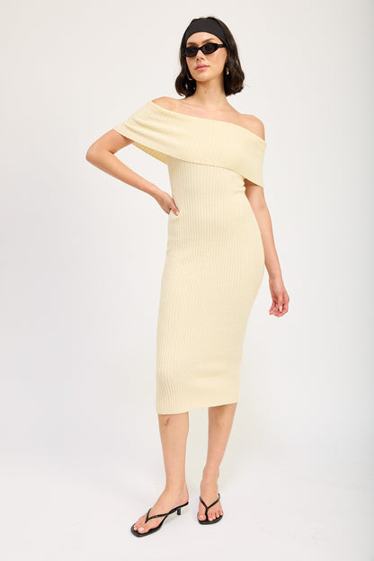 Off The Shoulder Bodycon Midi Dress