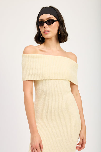 Off The Shoulder Bodycon Midi Dress