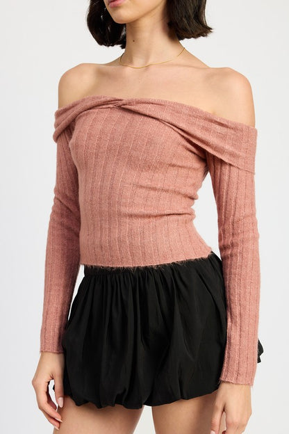 Off Shoulder Sweater