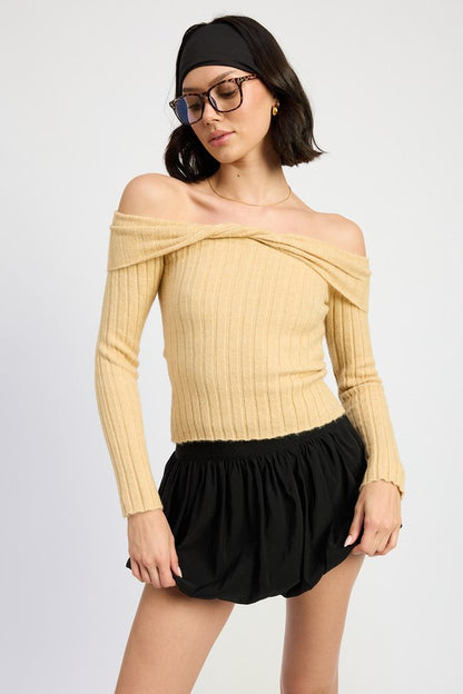 Off Shoulder Sweater