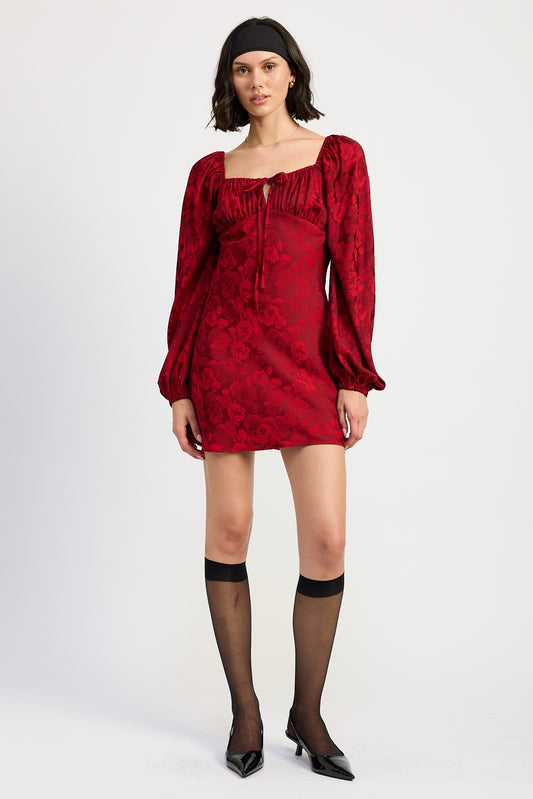 Long Sleeve Lace Mini Dress