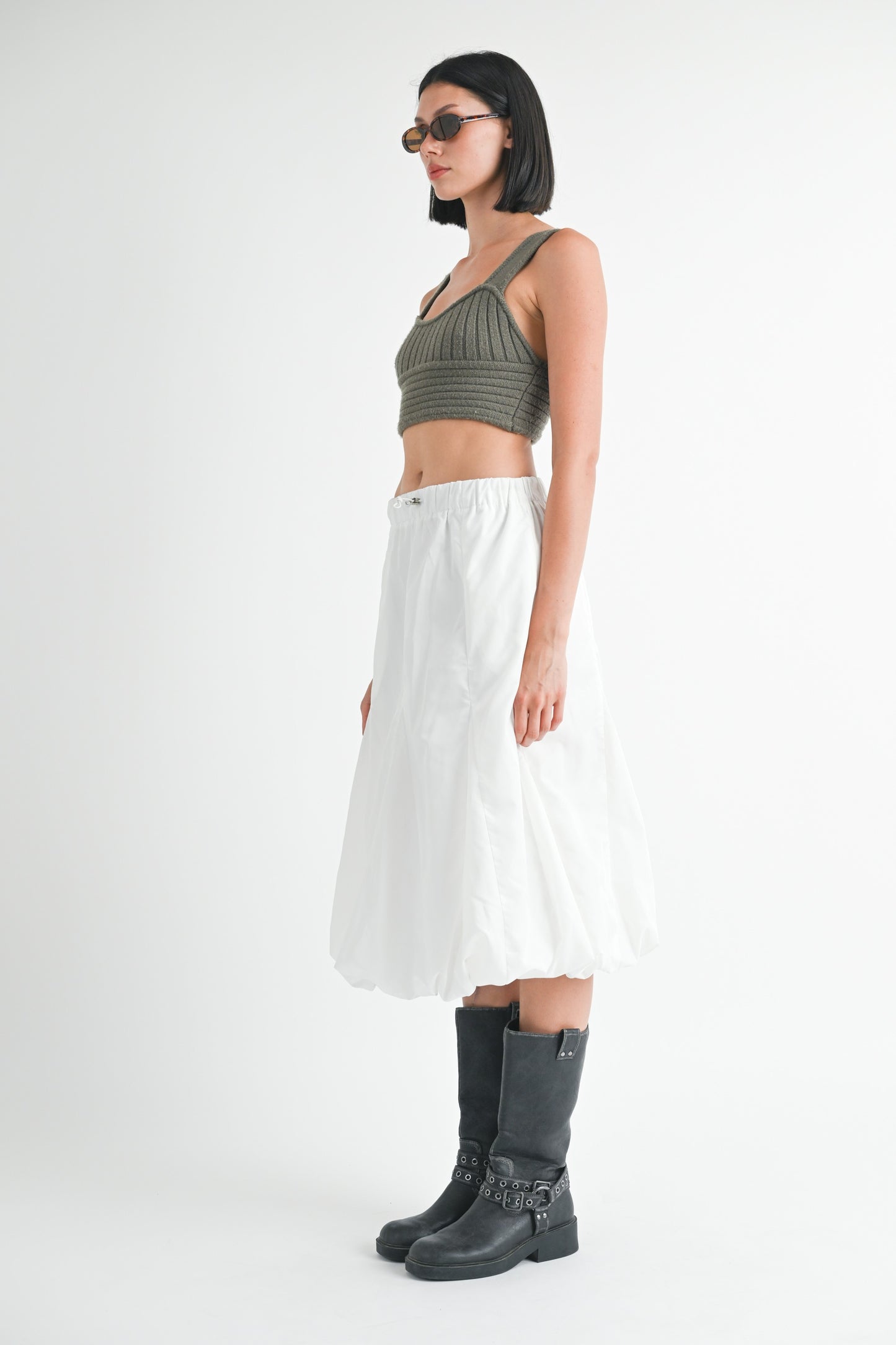 Parachute Bubble Midi Skirt