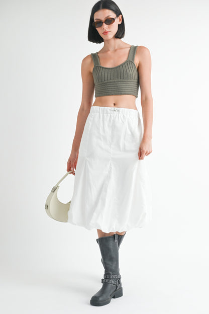 Parachute Bubble Midi Skirt