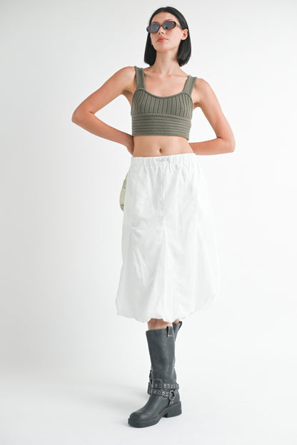 Parachute Bubble Midi Skirt