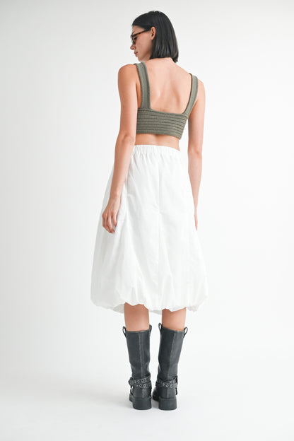 Parachute Bubble Midi Skirt