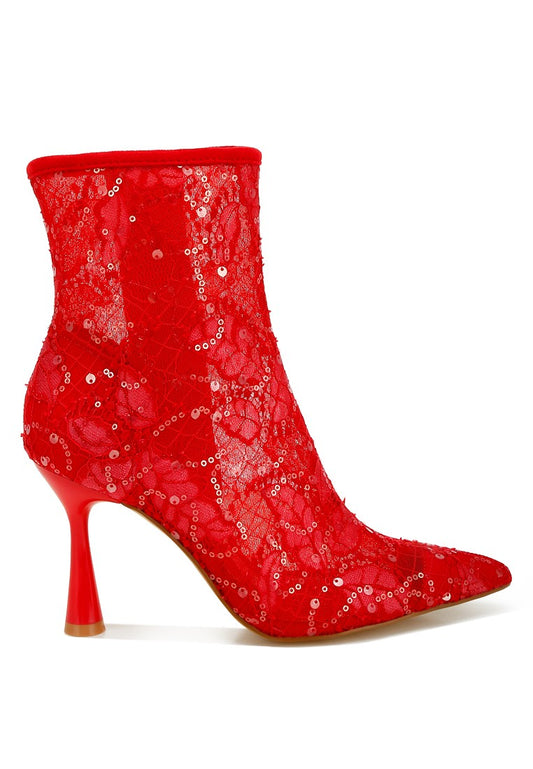 SAMIA Sequin Lace Boots