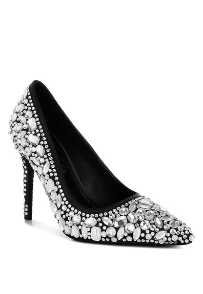 ICEOUT Diamante & Rhinestone Embellished Pumps