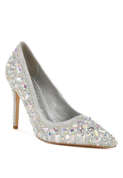 ICEOUT Diamante & Rhinestone Embellished Pumps