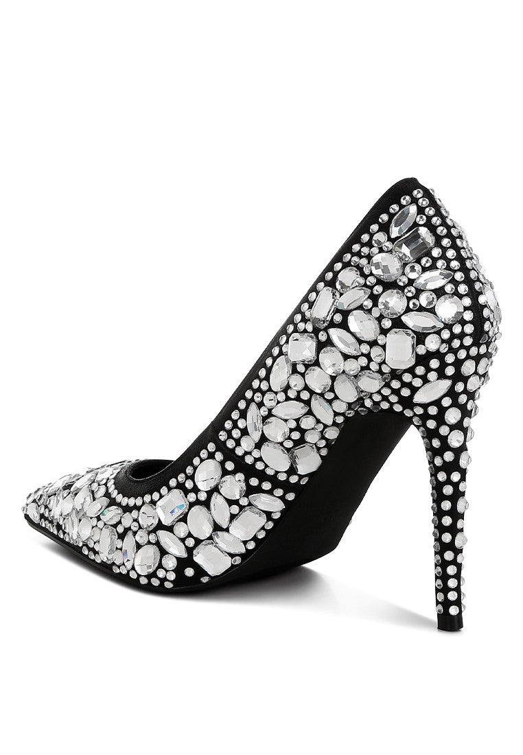 ICEOUT Diamante & Rhinestone Embellished Pumps