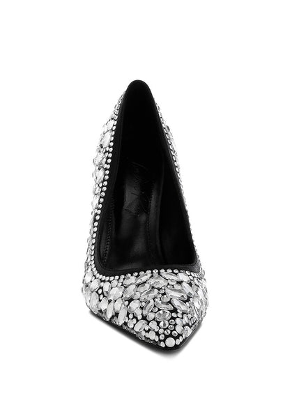 ICEOUT Diamante & Rhinestone Embellished Pumps