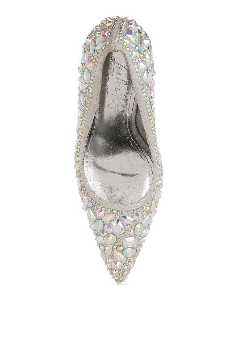 ICEOUT Diamante & Rhinestone Embellished Pumps