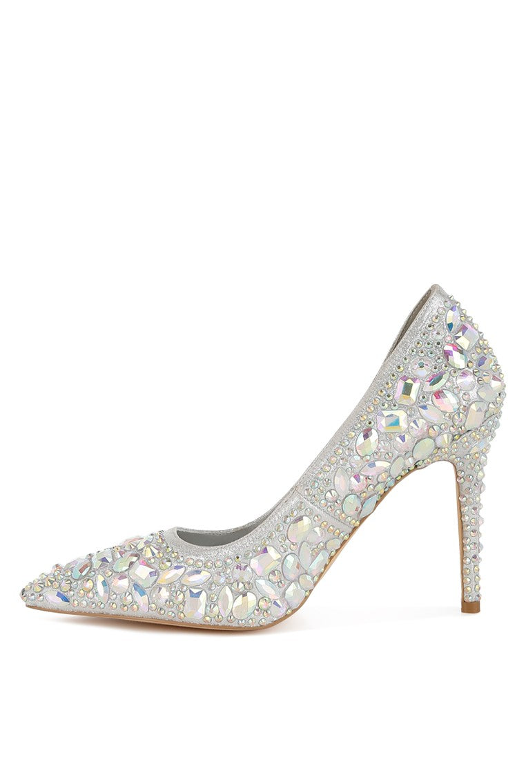 ICEOUT Diamante & Rhinestone Embellished Pumps