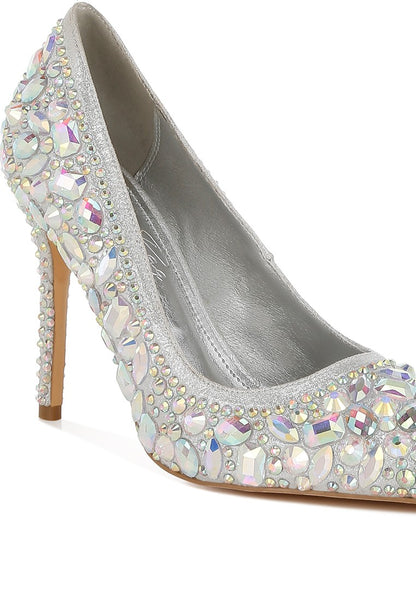 ICEOUT Diamante & Rhinestone Embellished Pumps