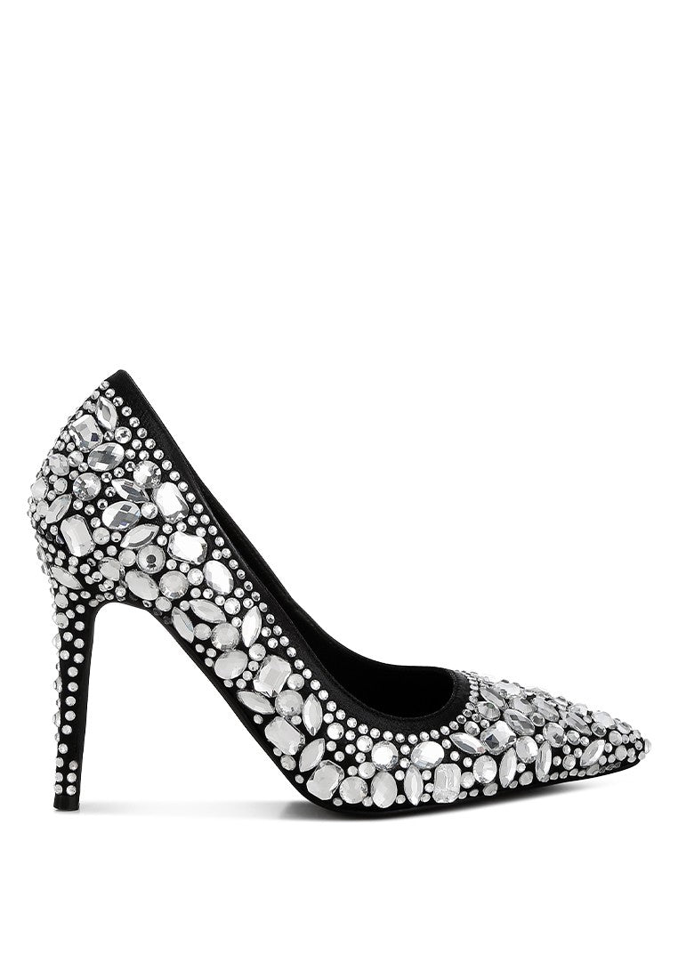 ICEOUT Diamante & Rhinestone Embellished Pumps