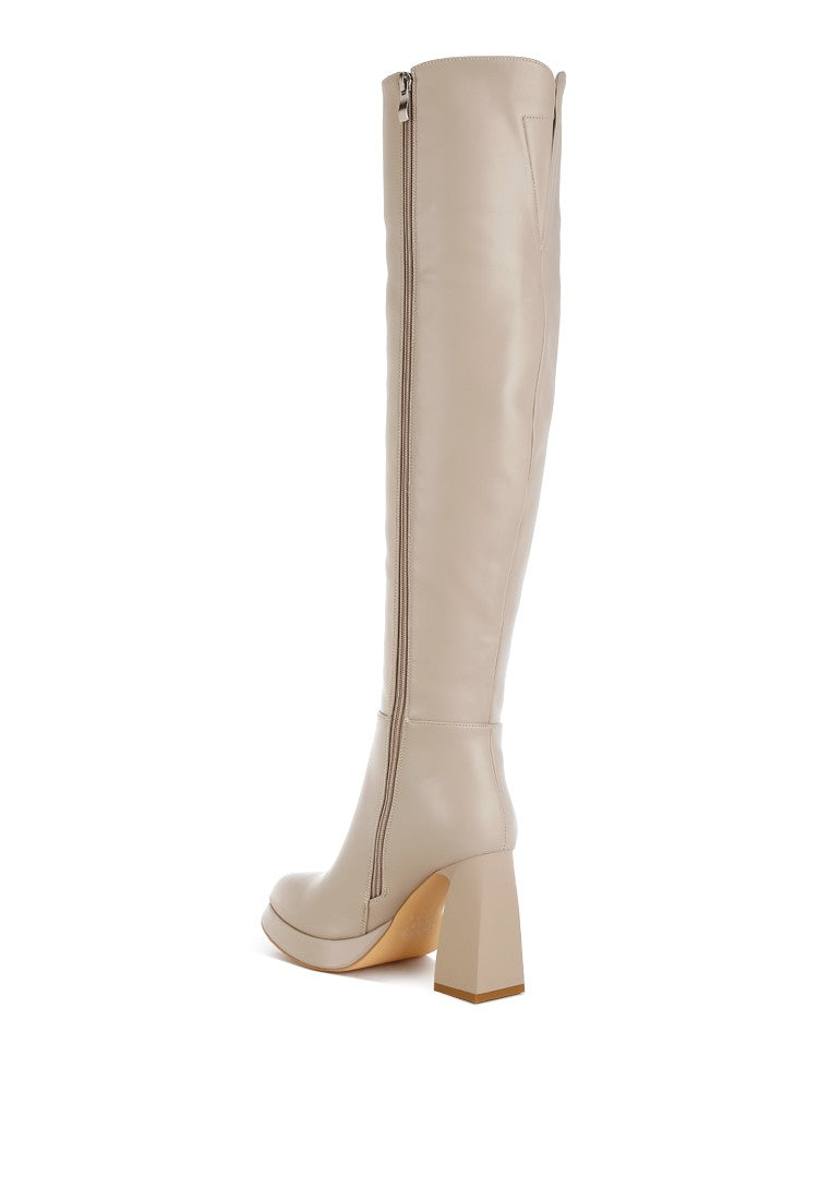 NENANA Faux Leather Knee-High Boots