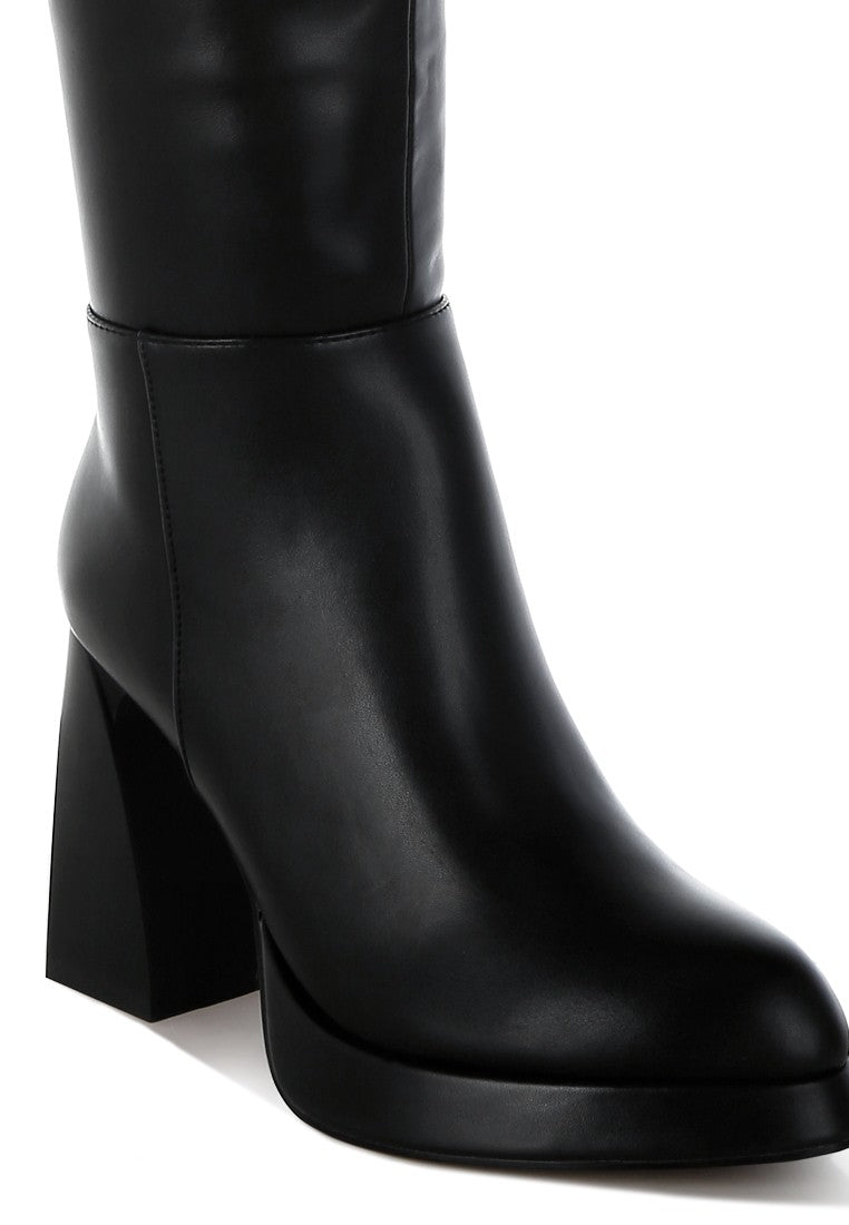 NENANA Faux Leather Knee-High Boots