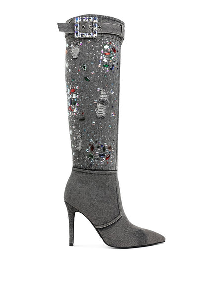 CORNIK Multicolor Stone Denim Boots