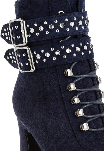 PUNK NOMAD Harness Detail Lace Up Boots