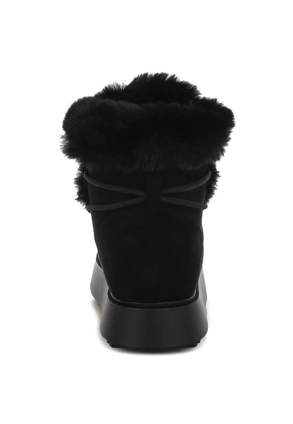 BUNTING Faux Fur Collar Flatform Boots