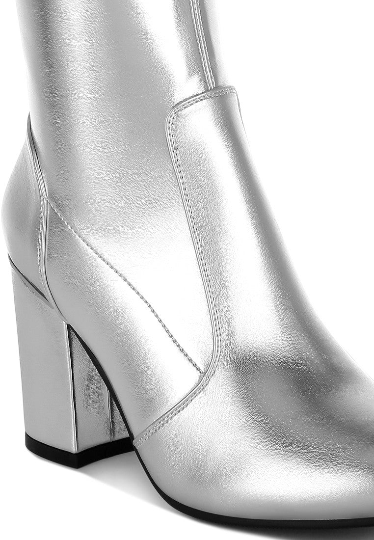 HALARA Metallic Pleather Long Boots