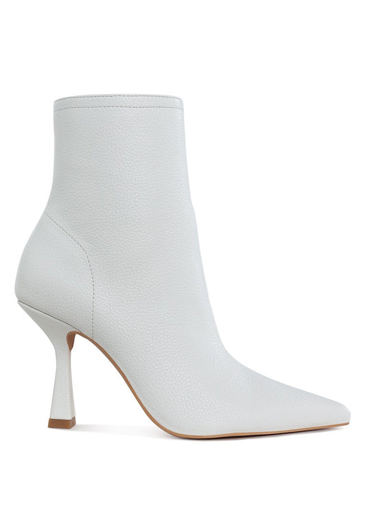 FARNAK Pleather Pointed Toe Ankle Boots