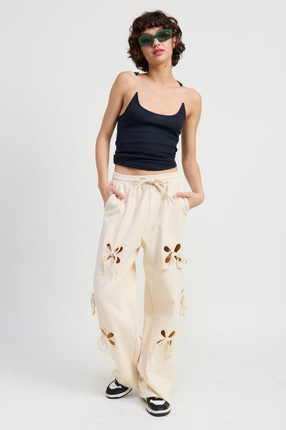 French Terry Pants with Cutout Detail