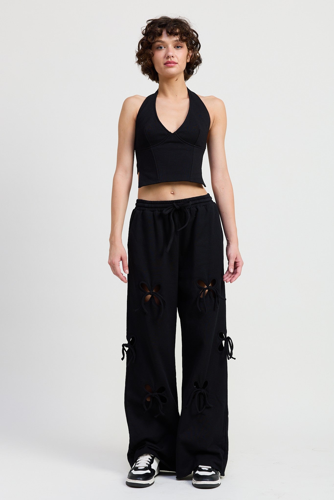 French Terry Pants with Cutout Detail