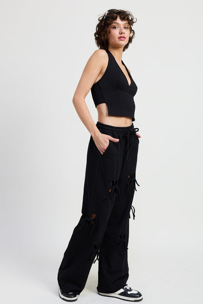 French Terry Pants with Cutout Detail