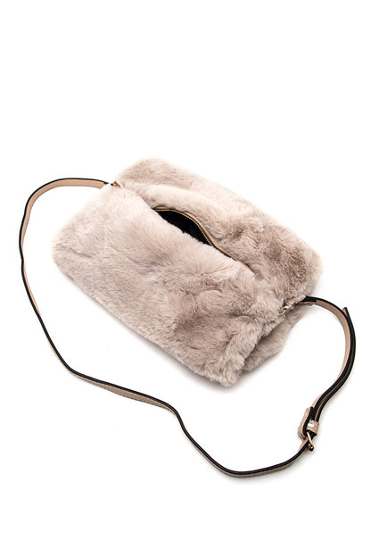 Hand Warmer Faux Fur Crossbody Bag