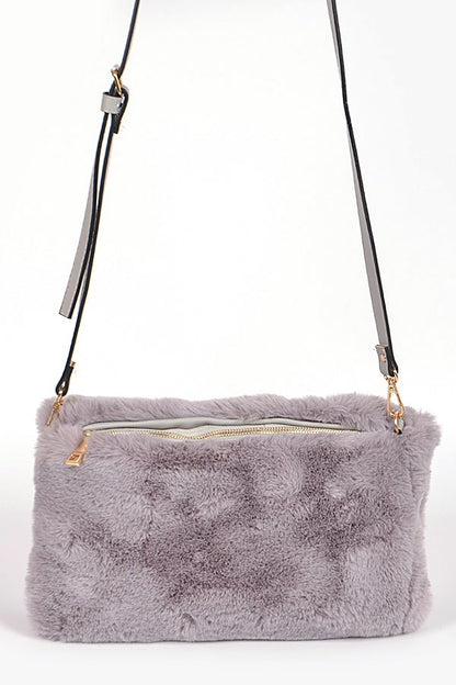 Hand Warmer Faux Fur Crossbody Bag