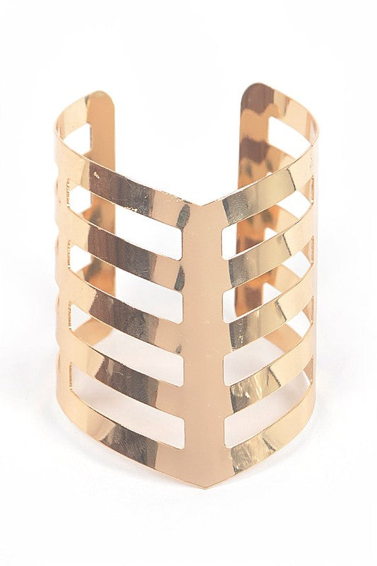 Cut Out Chevron Iconic Adjustable Cuff Bangle