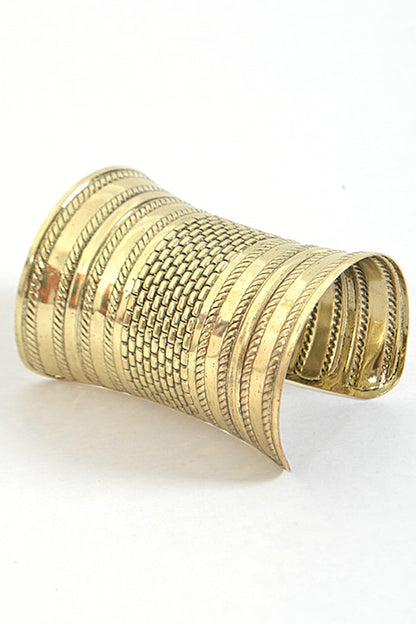 Textured Brass Open Cuff