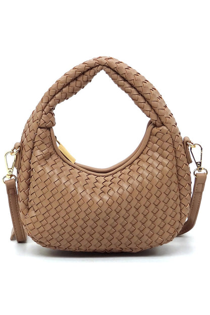 Woven Mini Hobo Shoulder Bag