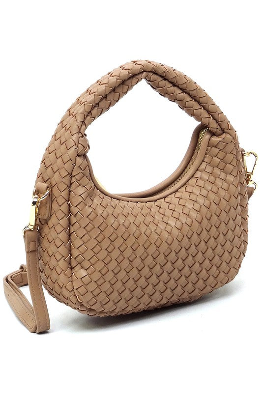 Woven Mini Hobo Shoulder Bag