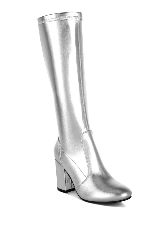 HALARA Metallic Pleather Long Boots