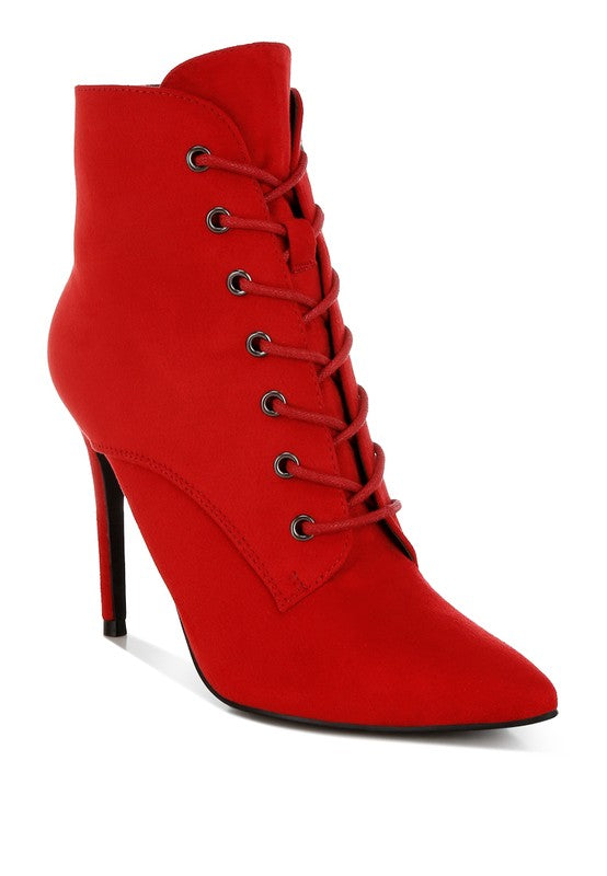 AGMATI Lace Up Stiletto Boots