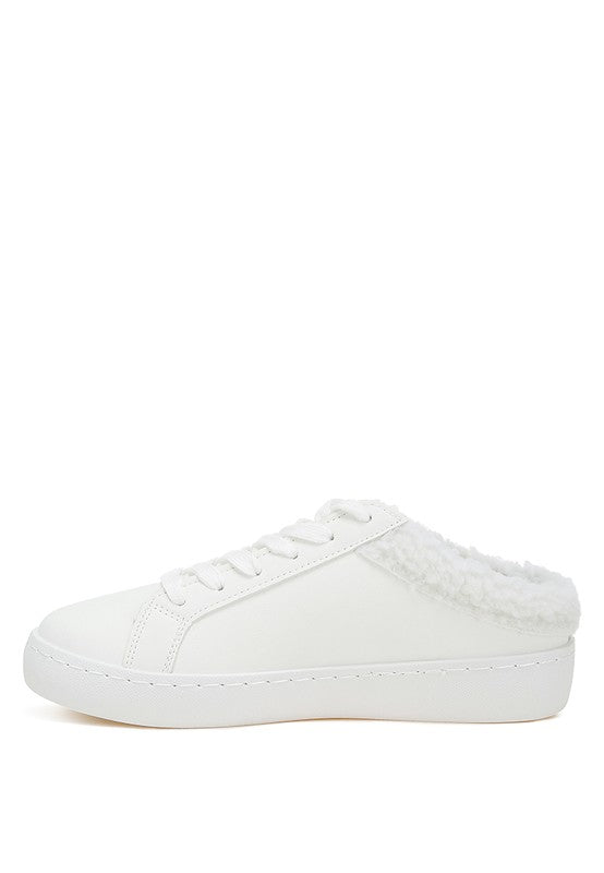 MOXIE Fur Collar Slip-on Sneakers