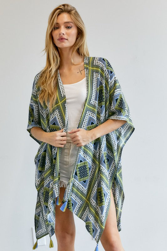 Davi & Dani Boho Print Kimono