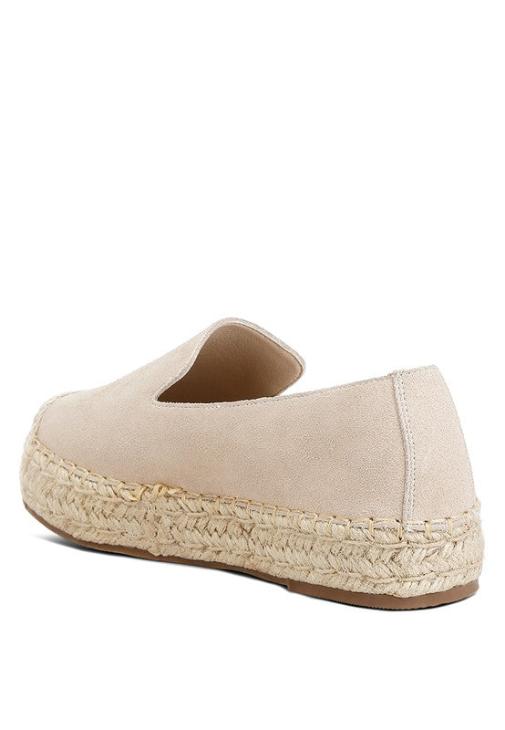 ELLERIE Suede Flatform Heel Espadrilles