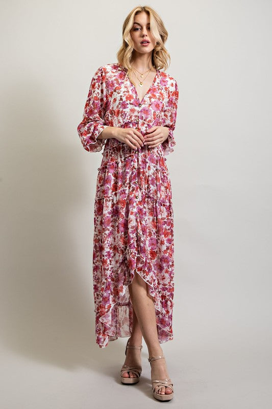 Sweet Generis Floral Hi-Lo Maxi Dress